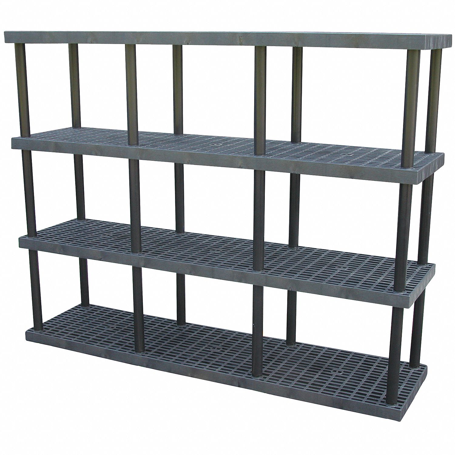 PLASTIC SHELVING,OPEN,75"H,4 SHELF