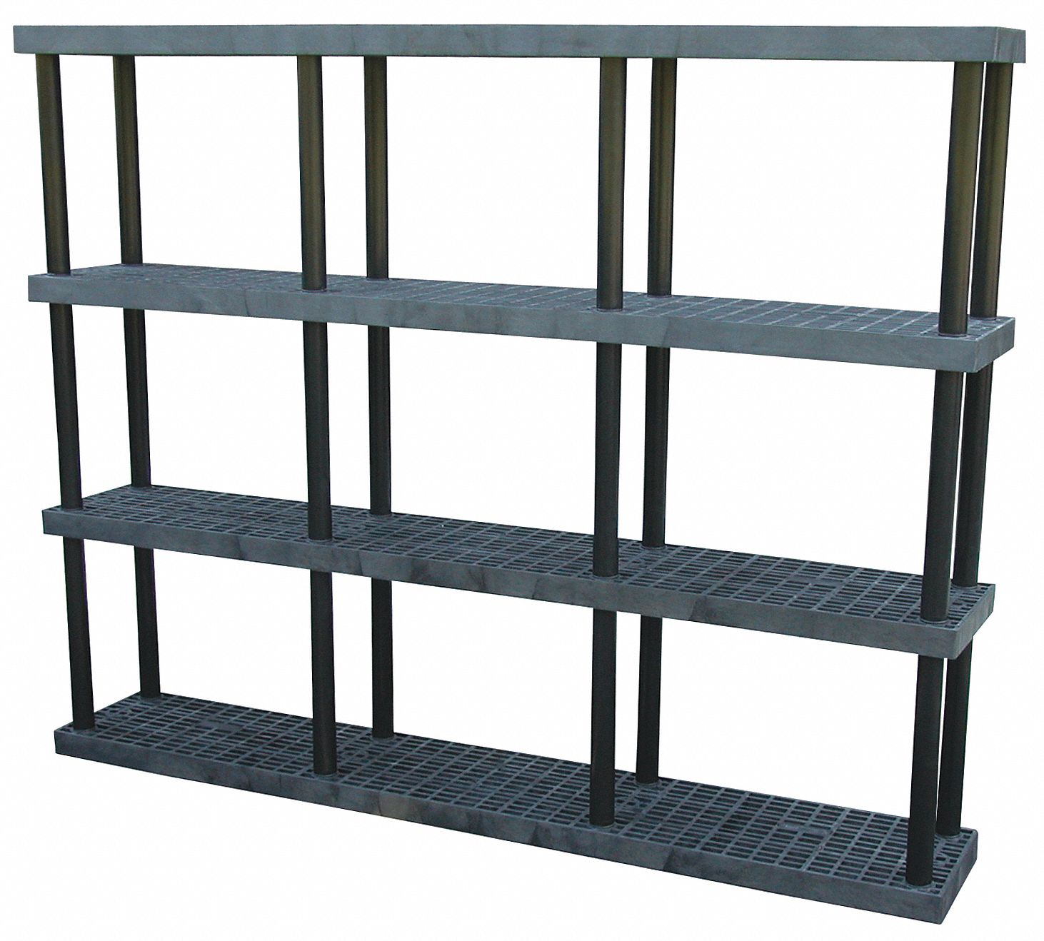 PLASTIC SHELVING,OPEN,75"H,4 SHELF