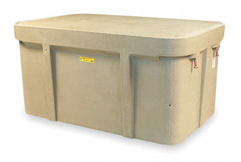 QUAZITE Underground Enclosure Assembly: Blank, 24 in Overall Ht, 49 5/8 in  Overall Lg, Gray