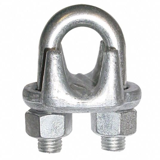 Zoro Select 4DV37 Wire Rope Clip,U-Bolt,3/8In,Forged Steel
