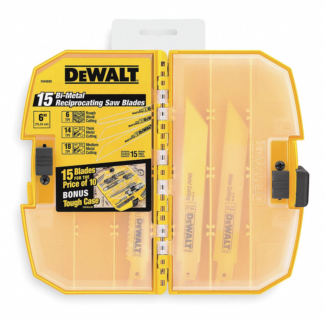 DEWALT Reciprocating Saw Blade Set 15 Teeth per Inch 6 in Blade Lg 3 4 in Ht 15 PK