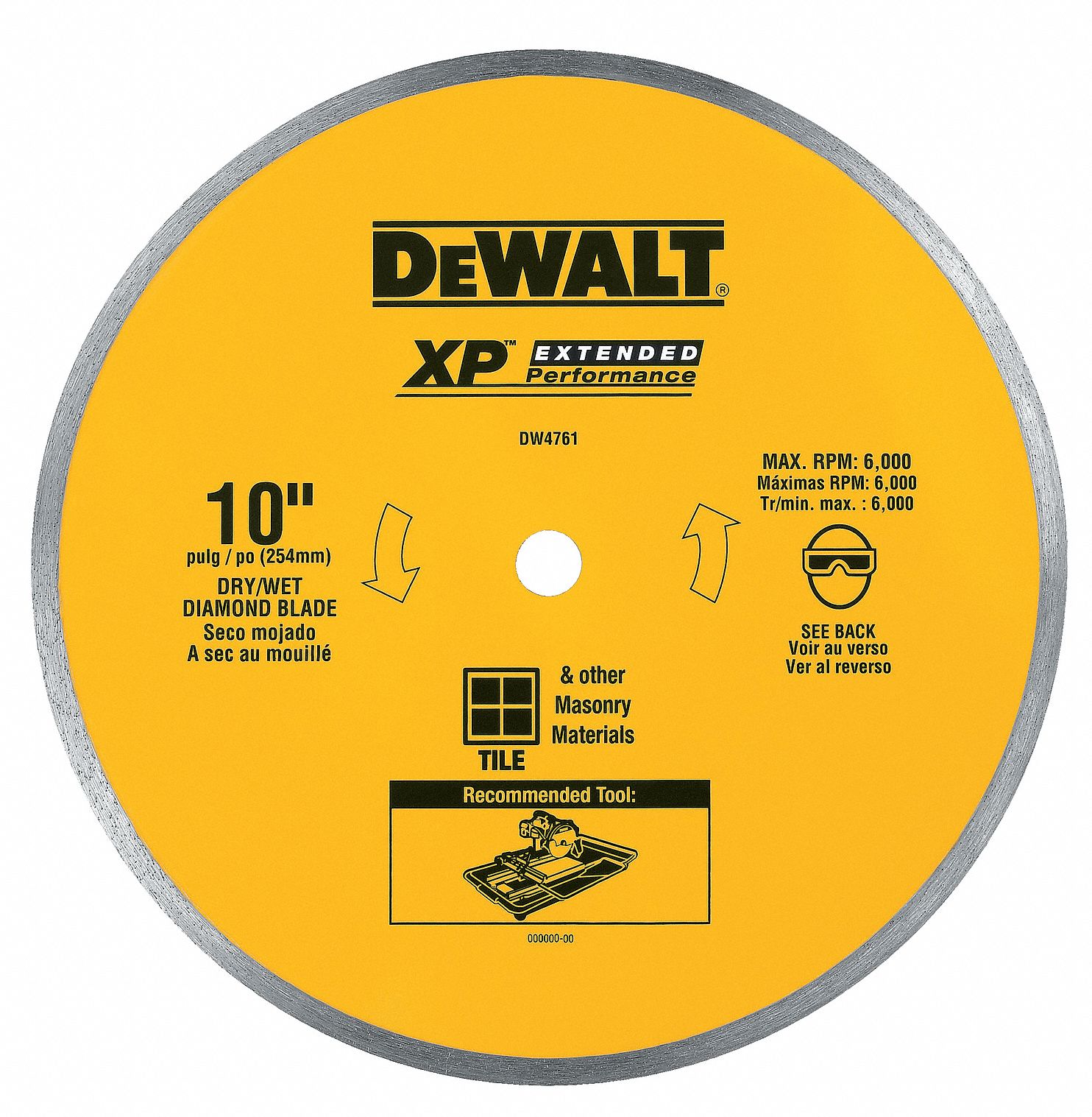 DEWALT 10 in Blade Dia. 5 8 in Arbor Size Diamond Saw Blade