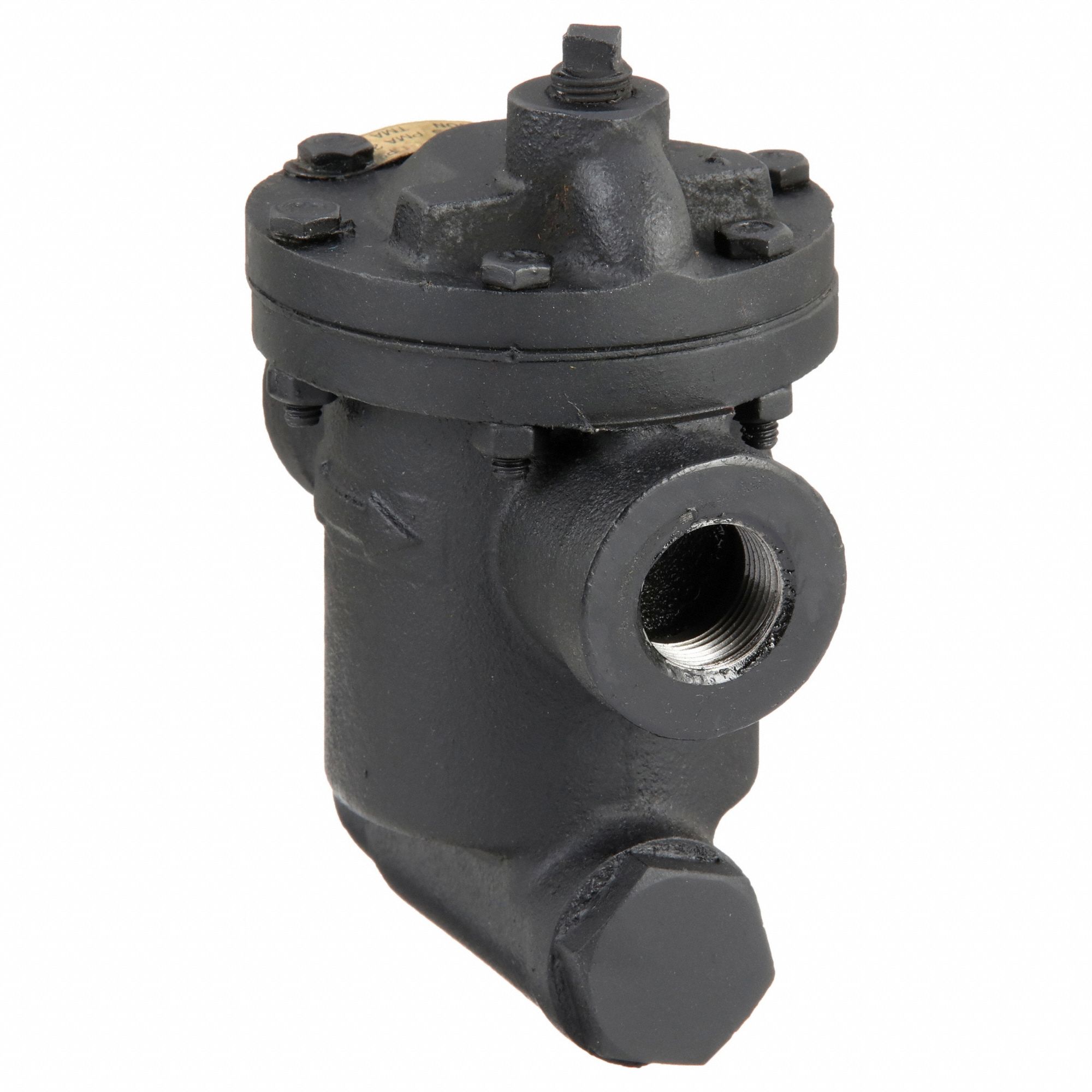 Steam Trap: Cast Iron, 1/2 in FNPT, 690 lb/hr, 80 psi Max., 450°F Max., Strainer Included