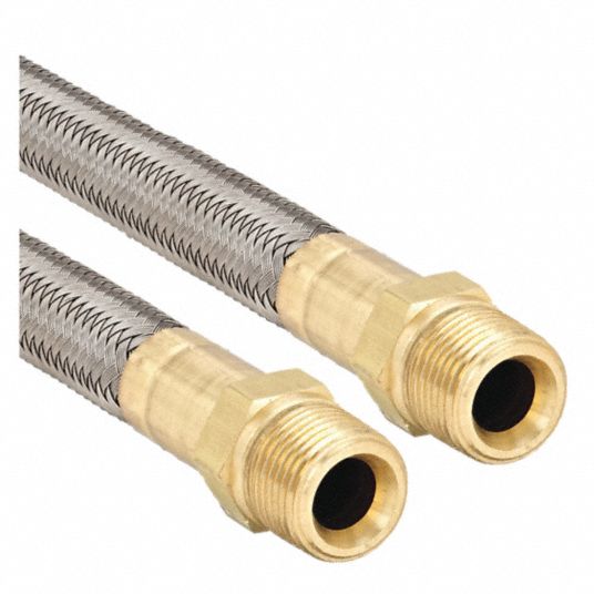 3/8 in Hose Inside Dia., 24 in Hose Lg, Gas Connector - 1PX46