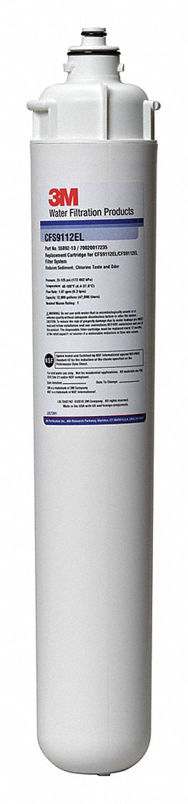 Quick-Connect Water Filter: 1 micron, 1.7 gpm, 12, 600 gal