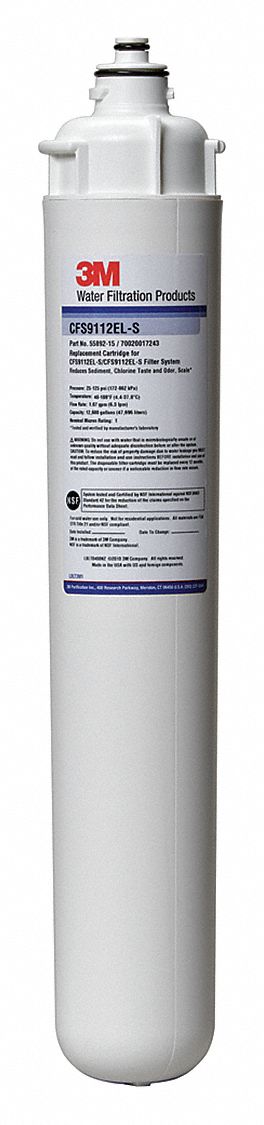 Quick-Connect Water Filter: 1 micron, 1.7 gpm, 18 3/4 in Overall Ht