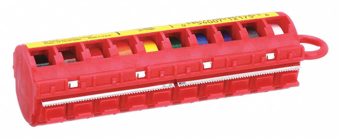 Wire Marker Dispenser w/Tape: Black/Blue/Brown/Gray/Green/Orange/Red/Violet/White, 0 Labels