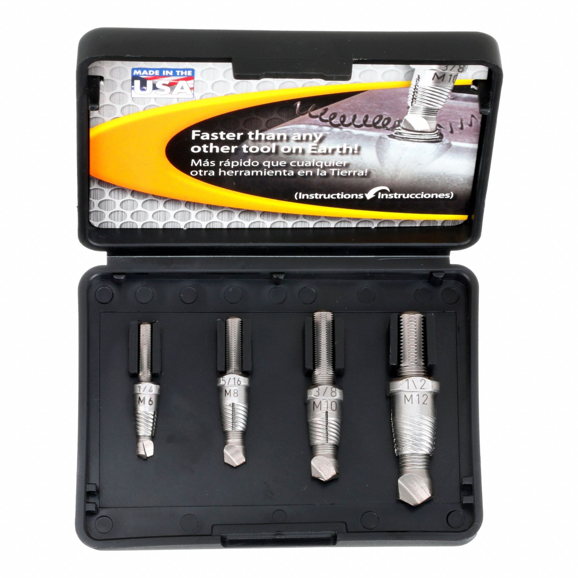 ALDEN, 4 Pc, Single End Extractor Bit, Screw Extractor Set 4DZK6