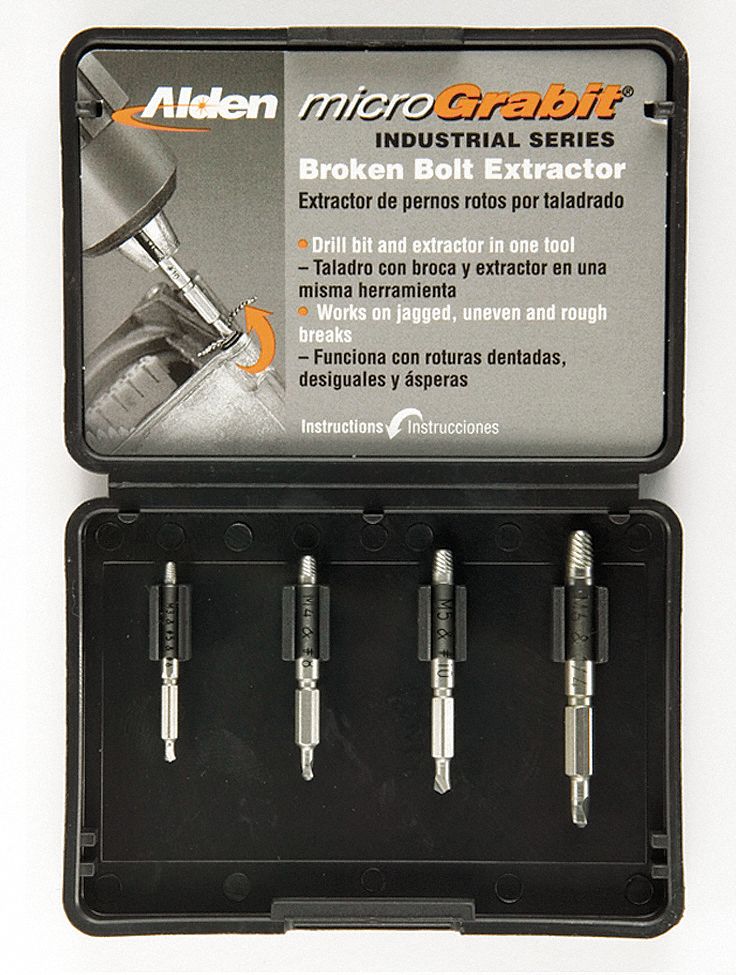 Screw Extractor Set,  Extractor Type Double-End Drill/Extractor Bit,  Number of Pieces 4