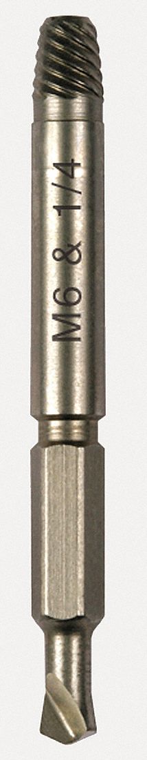 Drill/Extractor Tool: Double-End Drill/Extractor, #2 Drill Size, For #8 Bolt Size