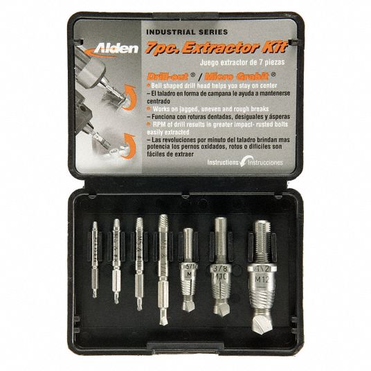 ALDEN Screw Extractor Set: Double-End Drill/Extractor Bit/Single-End ...