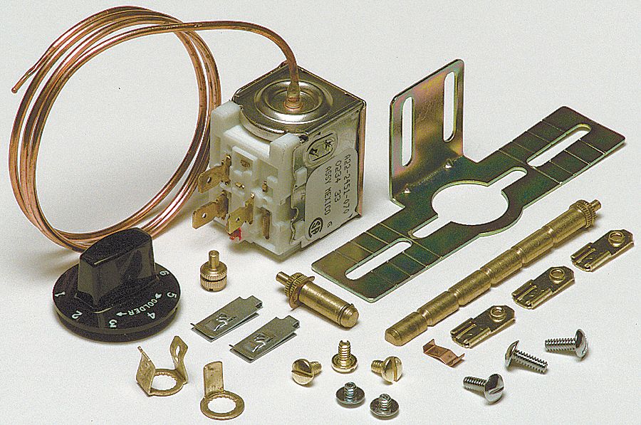 A/C CYCLING CONTROL, UNIVERSAL KIT, SPDT, 5 °  F, 45 °  TO 81 °  F, 27 IN, COPPER