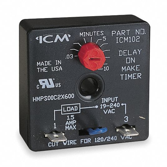 ICM Time Delay, Delay on Make, 18 To 240 Voltage, 1.5 Contact Rating