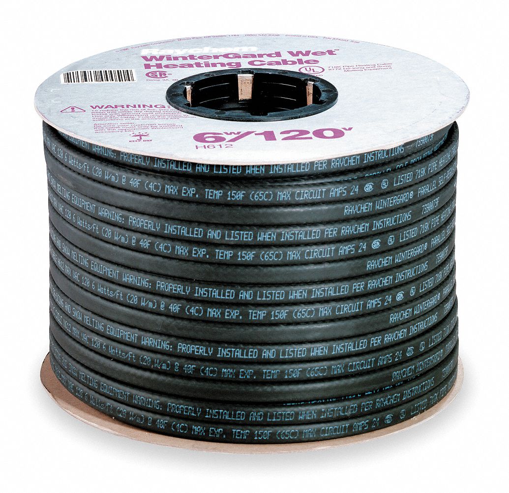 Raychem Indoor Outdoor Electric Heating Cable 250 Ft 1v Ac Hardwired Self Regulating Cable Type 4e515 000 Grainger