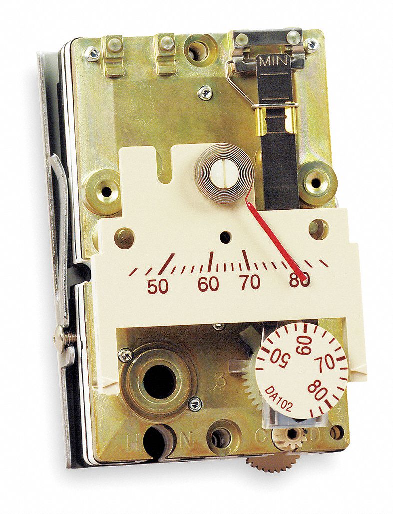 Siemens Termostato de ambiente de temperatura única de acción directa  192-202 con relé de dos tubos, 3.375 pulgadas de altura, 2.125 pulgadas de