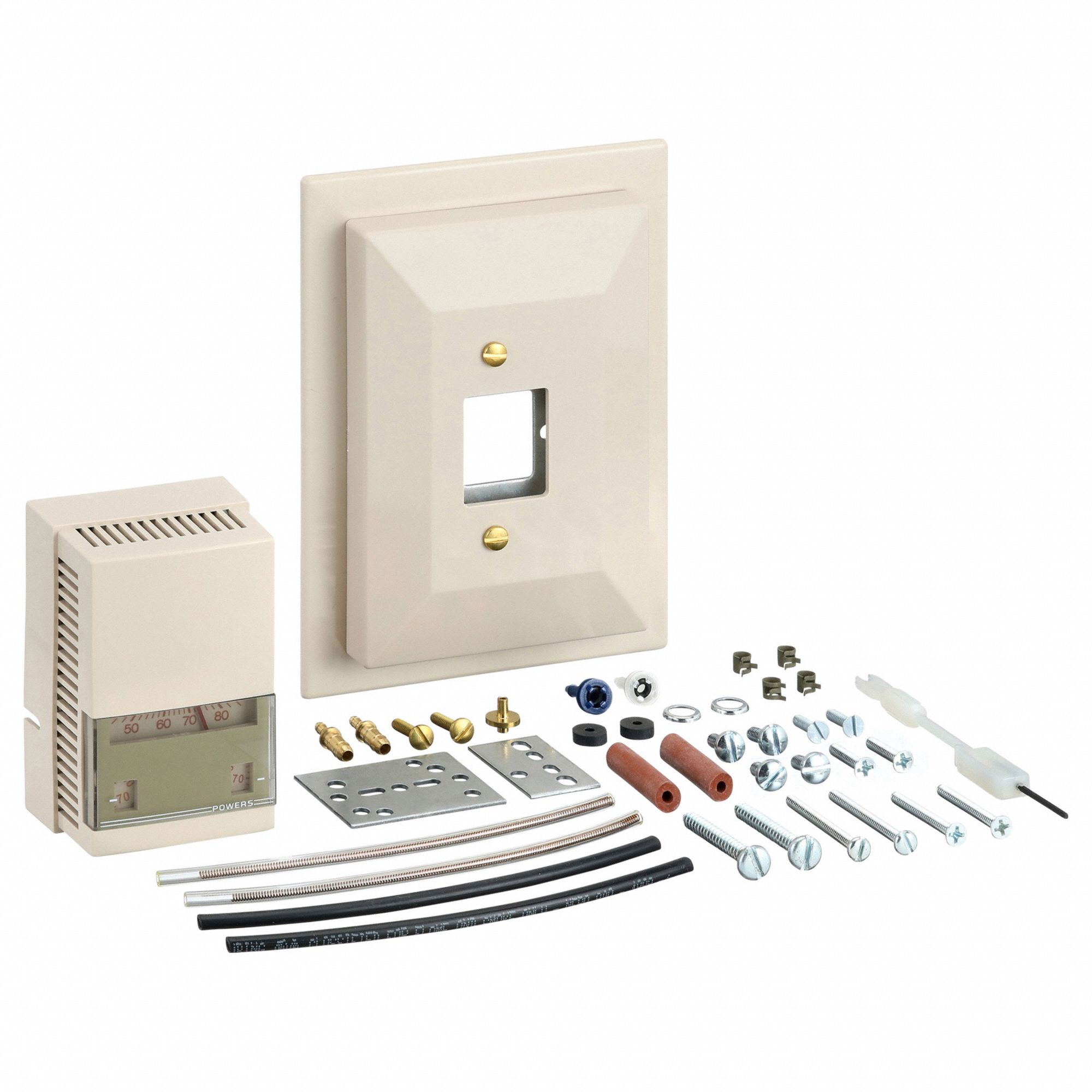 Pneumatic Thermostat Conversion Kit: Johnson Controls, Dual Temp, 194-3083, Vertical/Beige
