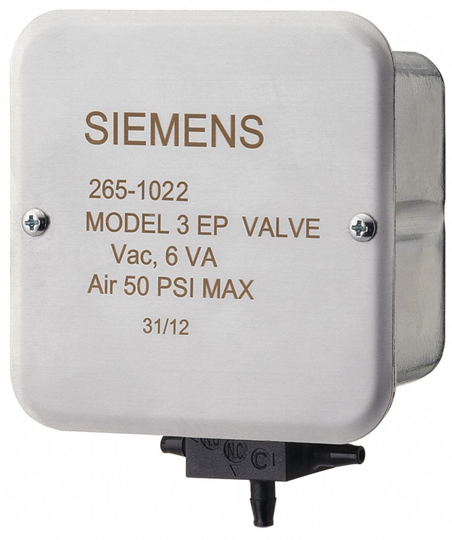 SIEMENS, Normally Open/Normally Closed, 0 to 30 psi, Solenoid Air