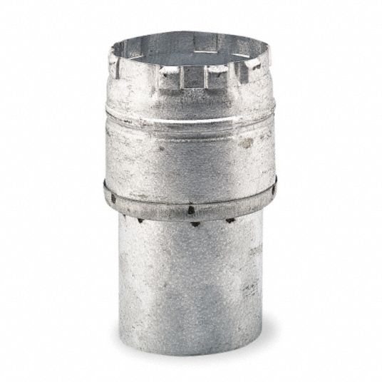 AMERIVENT Single Wall Appliance Connector, 4 in Gas Vent Pipe Dia., 6 in Gas Vent Pipe Length
