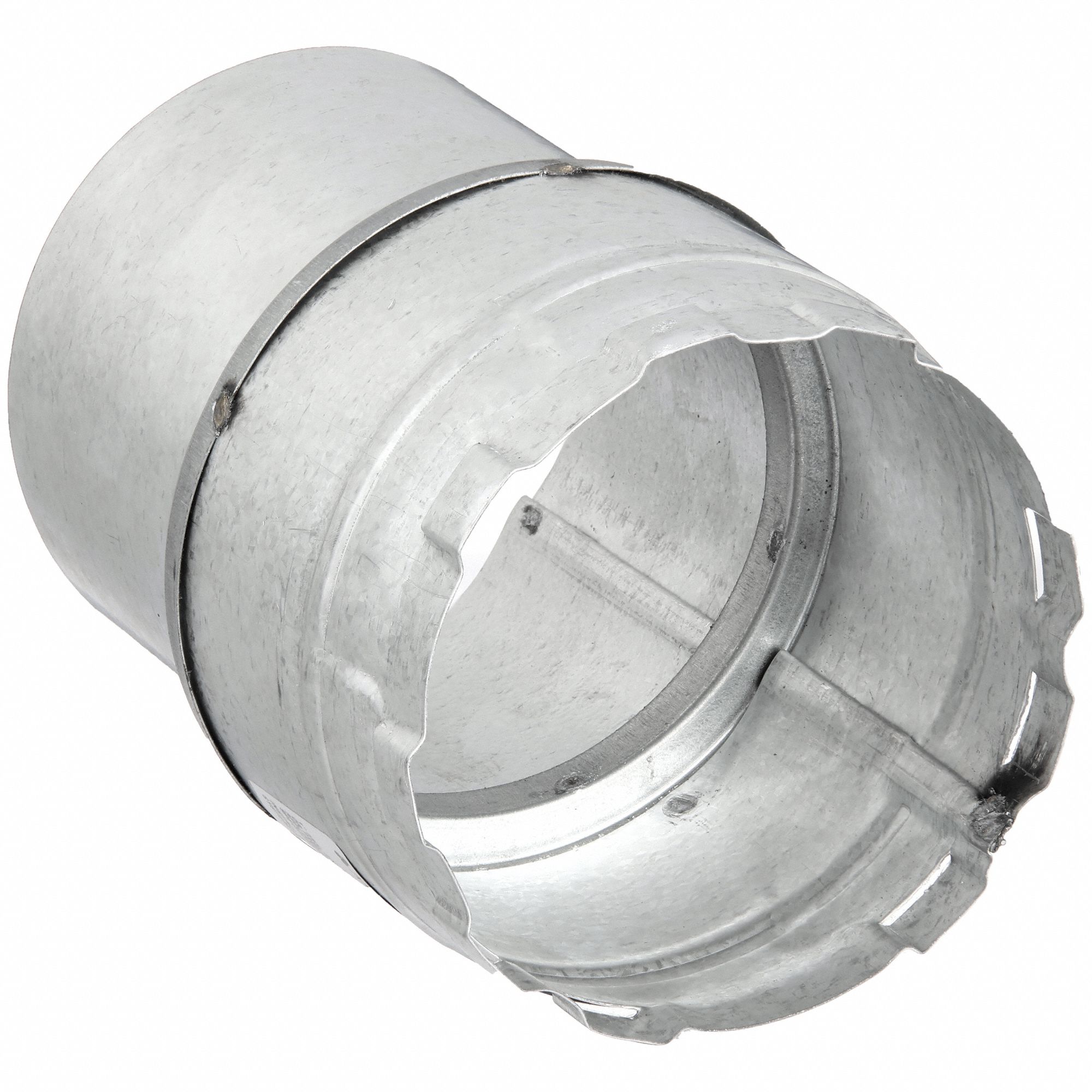 Appliance Adapter: 4 in Duct, 6 in Lg, Steel, 4 1/2 in Inlet Dia, 4 in Outlet Dia, Category I