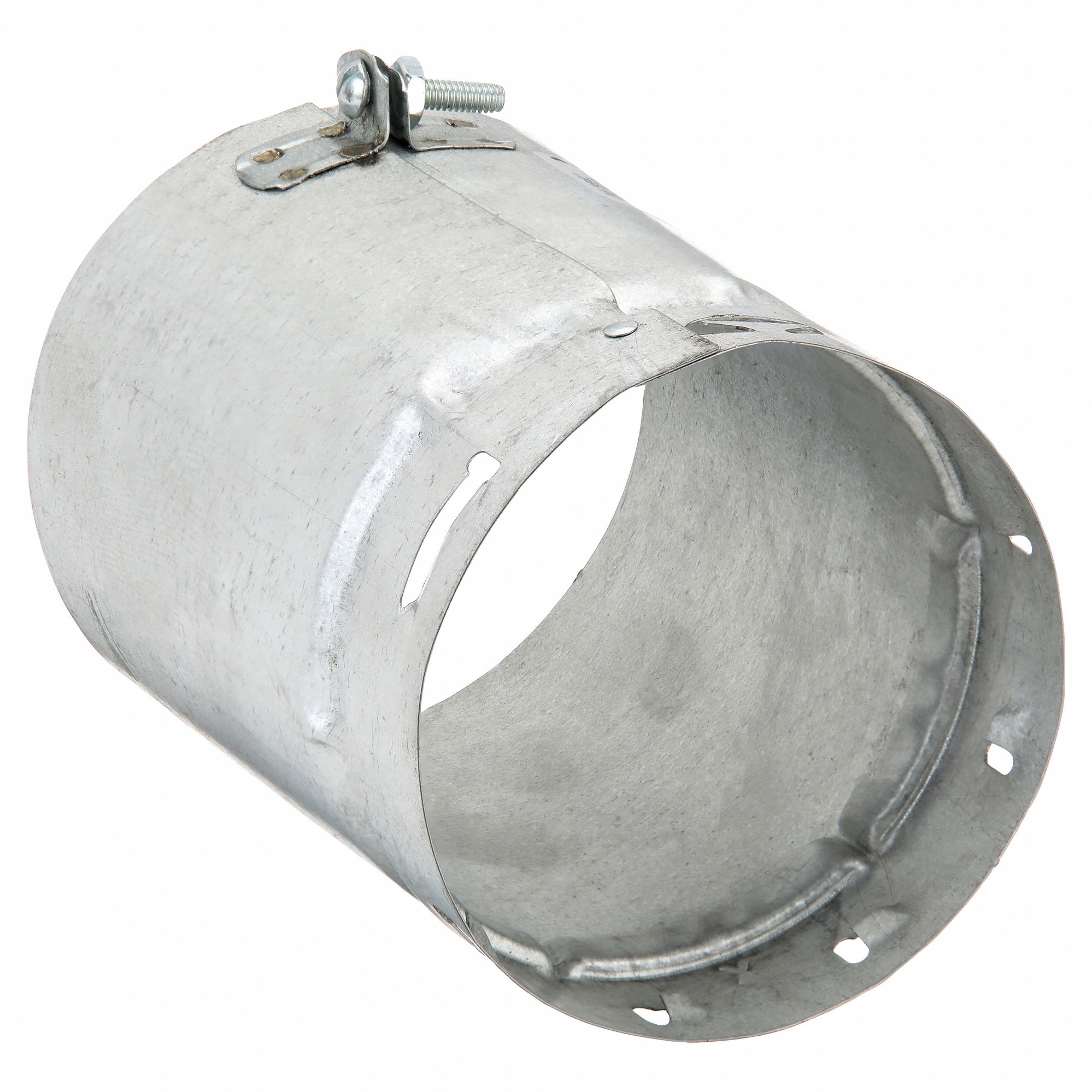 Universal Adapter: 4 in Duct, 6 in Lg, Steel, 4 1/2 in Inlet Dia, Category I, Zinc Coated Steel