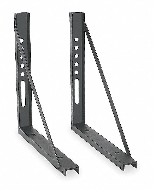 MOUNTING BRACKET, STEEL, BLACK, 2-PIECE SET, 18 IN L X 18 IN H X 2 IN W