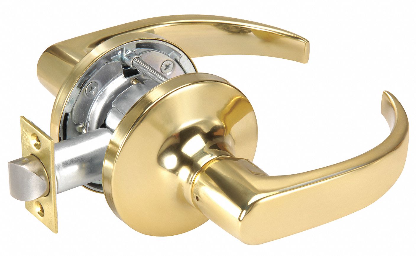 Door Lockset: Passage Lever Locksets, Brass, ADA Compliant