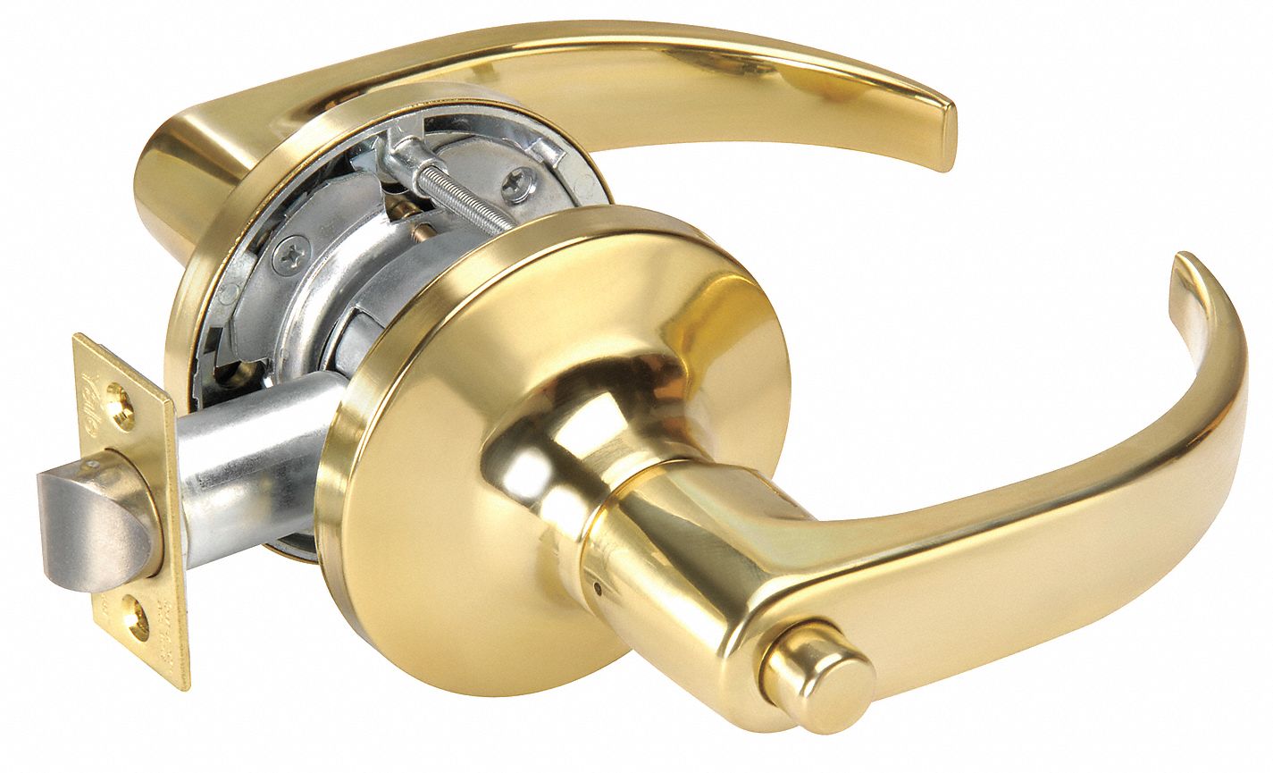 Door Lockset: Privacy Lever Locksets, Brass, ADA Compliant