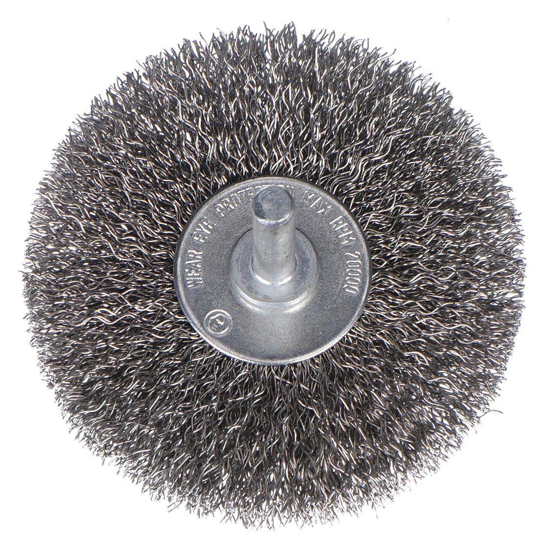 911508-4 3 Crimped Wire Wheel Brush, Shank Mounting, 0.012 Wire Dia., 1  Bristle Trim Length, 1 EA