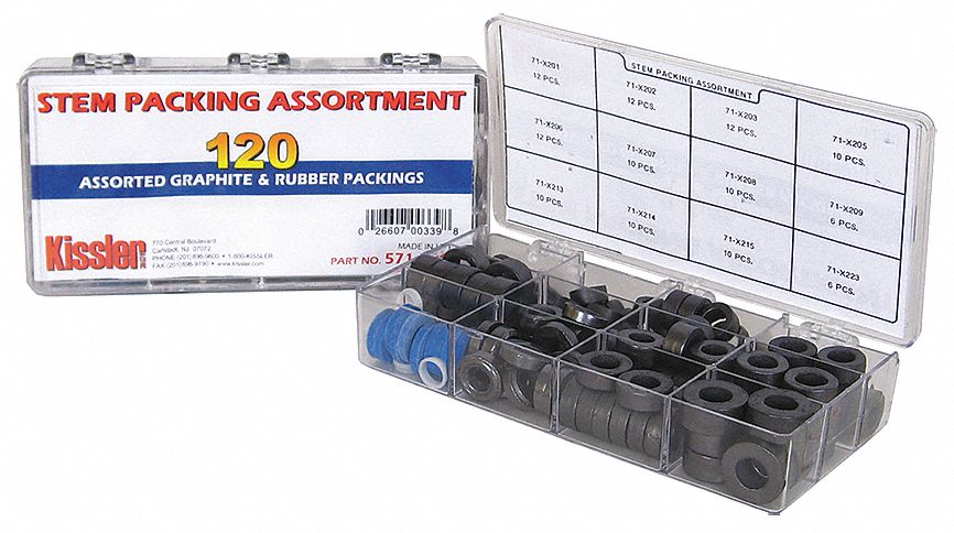 KISSLER 571-0200 Stem Packing Assortment PK 5