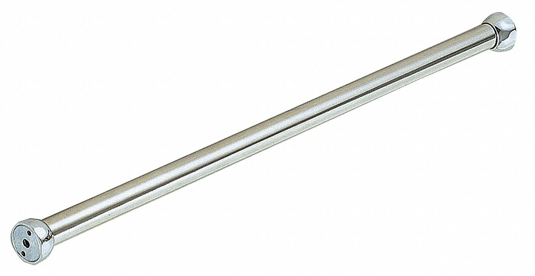 SHOWER ROD: 4EEW3, STAINLESS STEEL, 42 IN L, CHROME PLATED, 30 LB WT CAPACITY