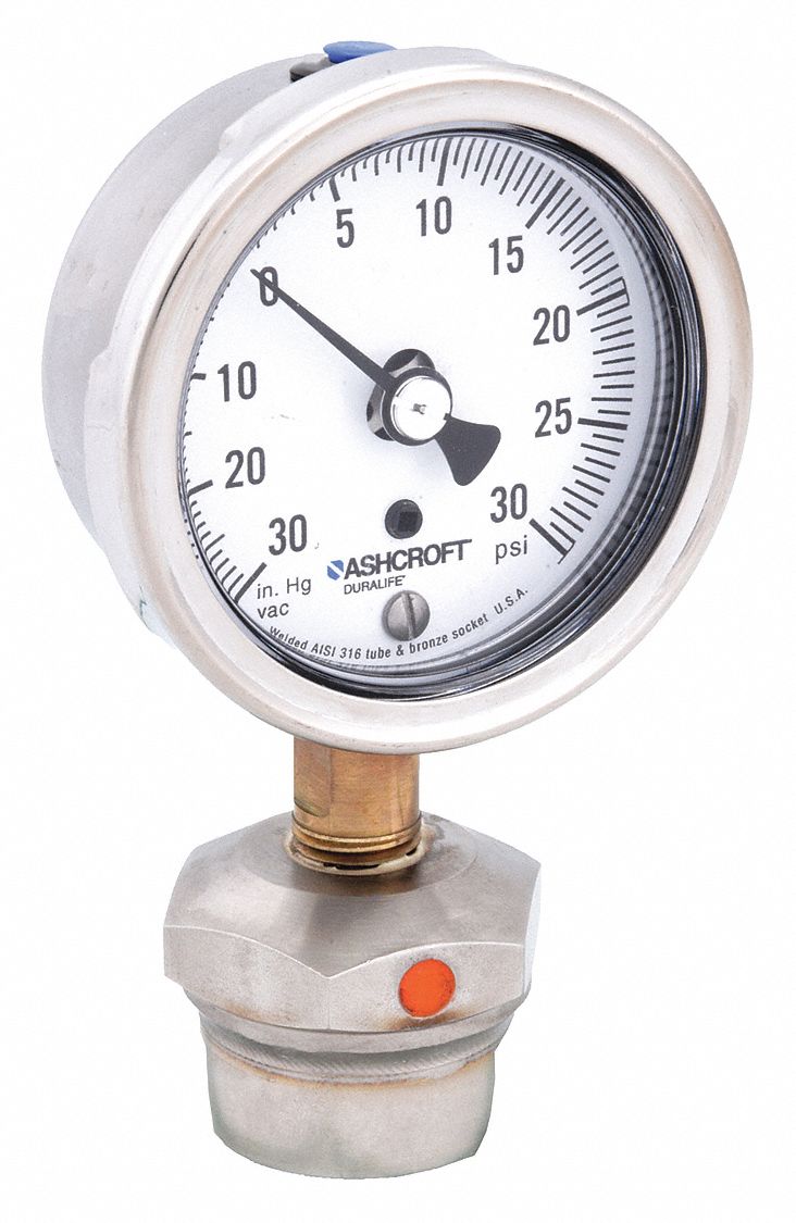 GAUGE,SEAL,2 1/2 IN,VAC TO 30 PSI,S