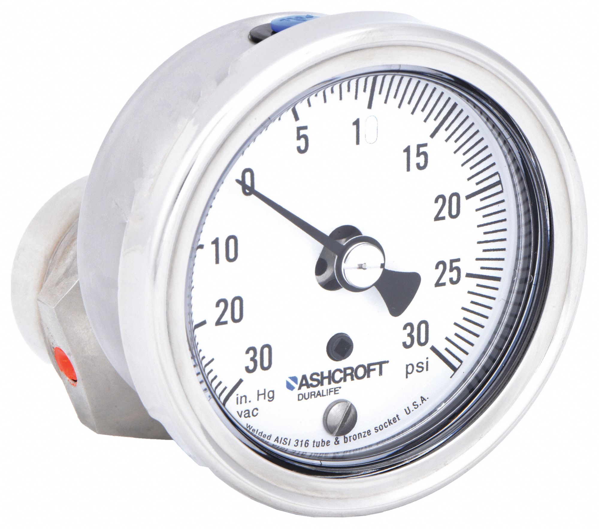 COMPOUND GAUGE,30 HG TO 30 PSI,2-1/2IN