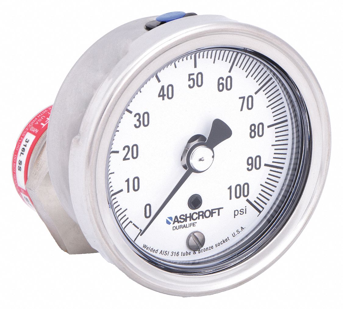 PRESSURE GAUGE,SEAL,2 1/2 IN,100 PS