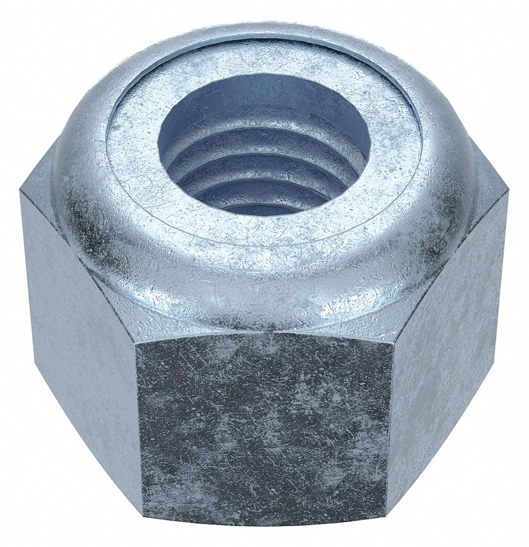 Lock Nut: Nylon Insert, Std Hex, #8-32 Thread Size, Steel, Grade 2, Zinc-Plated, 5, 000 PK