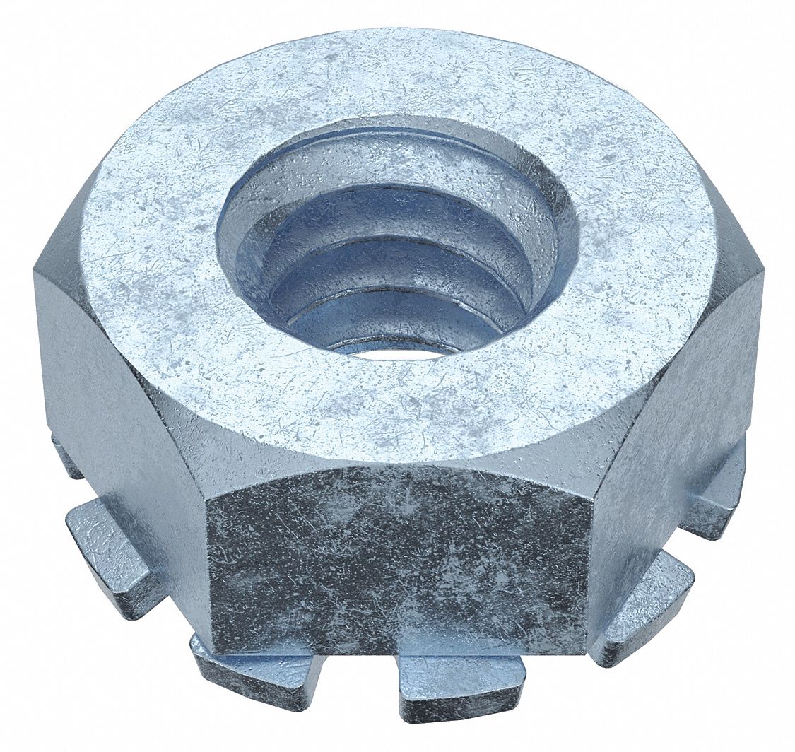 Lock Nut with External Tooth Lock Washer, 1/4"20 Thread Size, Lock Nut