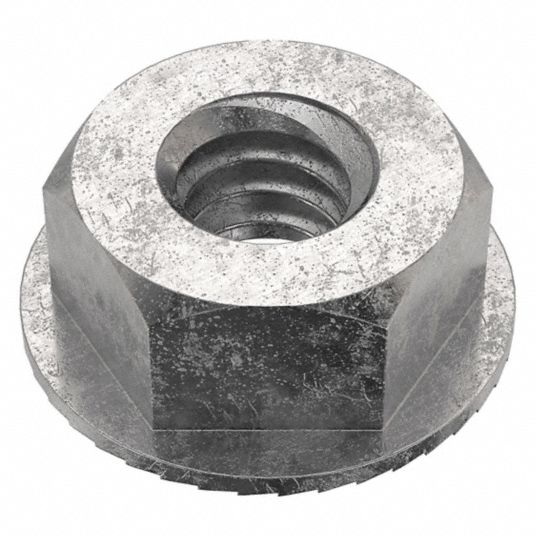 Lock Nut with External Tooth Lock Washer, 1/4