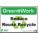 CONSERVATION SIGN, PLASTIC, 10 IN WIDTH, 7 IN HEIGHT, GREEN, GREEN AT WORK/WHITE, SURFACE