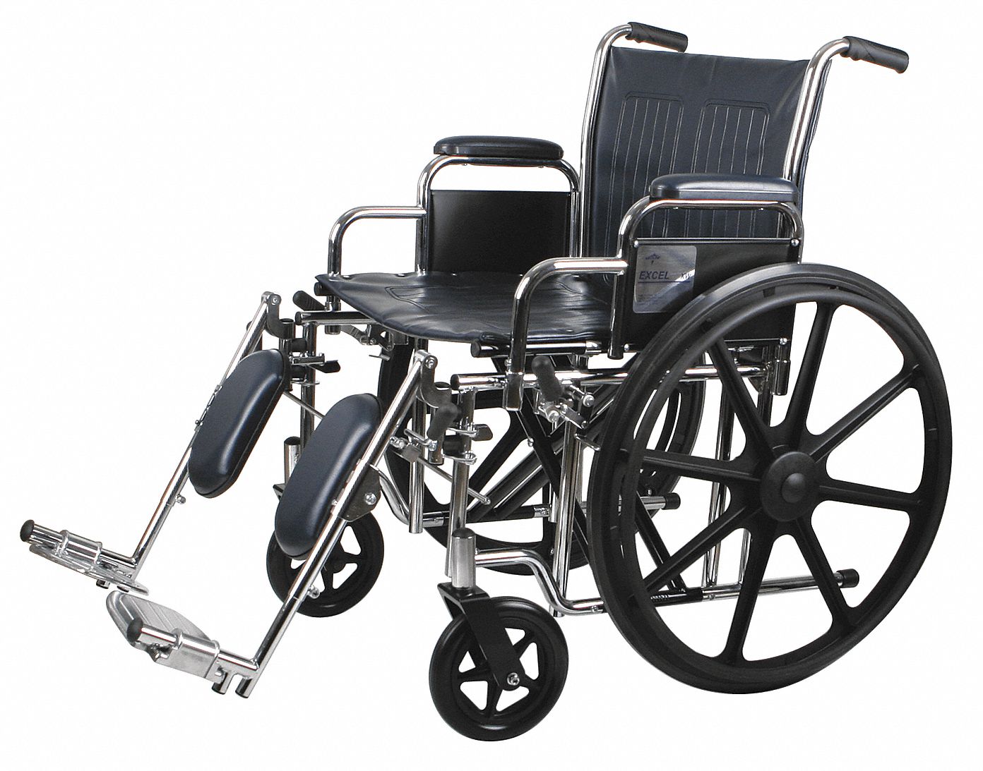4EKE4 - Wheelchair 350 lb 20 In Seat Silver/Navy