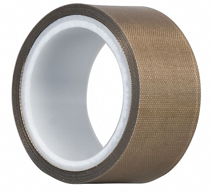 CLOTH TAPE, PTFE SLICK SURFACE GLASS CLOTH TAPE, BROWN, 3 IN X 5 YD, 4.7 MIL, SILICONE