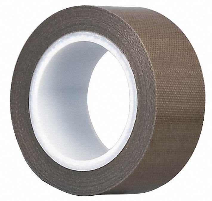 CLOTH TAPE, PTFE SLICK SURFACE GLASS CLOTH TAPE, BROWN, 1 IN X 5 YD, 11.7 MIL, SILICONE