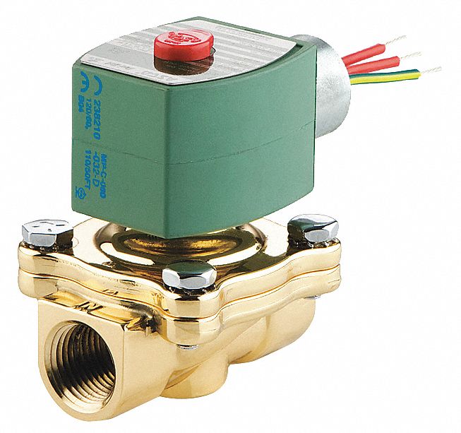 SOLENOID VALVE: 2-WAY, NORMALLY CLOSED, ¾ IN PIPE SIZE, 110V AC/120V AC, WATERTIGHT
