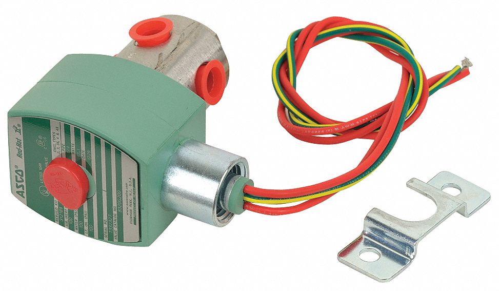 SOLENOID VALVE: 3-WAY, CONFIGURABLE, ¼ IN PIPE SIZE, 110V AC/120V AC, DIRECT MOUNT, DIN