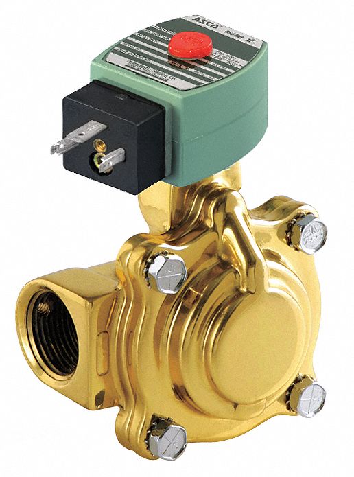 SOLENOID VALVE: 2-WAY, NORMALLY CLOSED, 1 IN PIPE, 110V AC/120V AC, HIGH FLOW, NBR SEAL