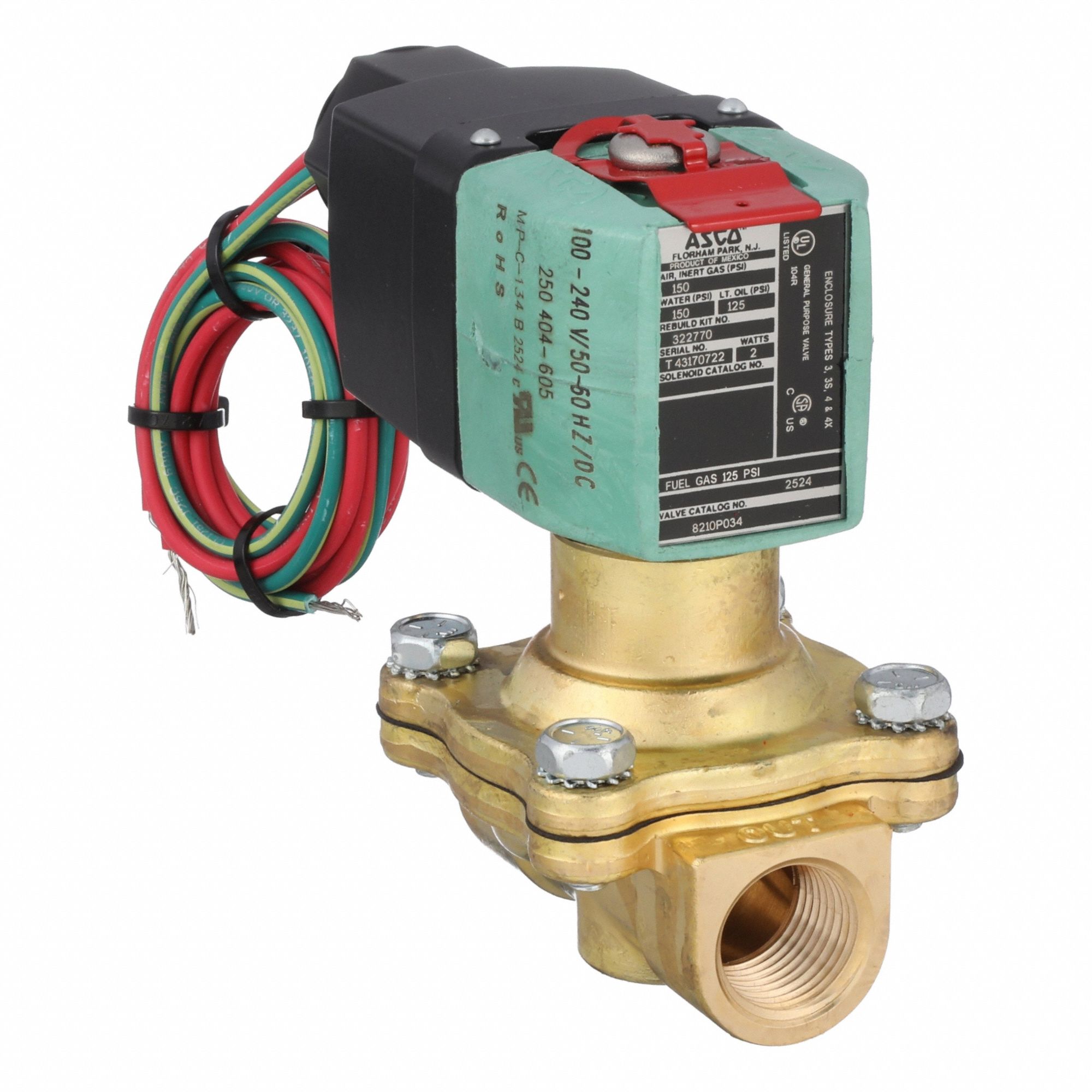 REDHAT, 2-Way, Normally Open, Solenoid Valve - 4ELN1|8210P034 - Grainger