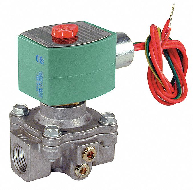 SOLENOID VALVE: 2-WAY, CONFIGURABLE, ½ IN PIPE SIZE, 110V AC/120V AC, WITH JUNCTION BOX