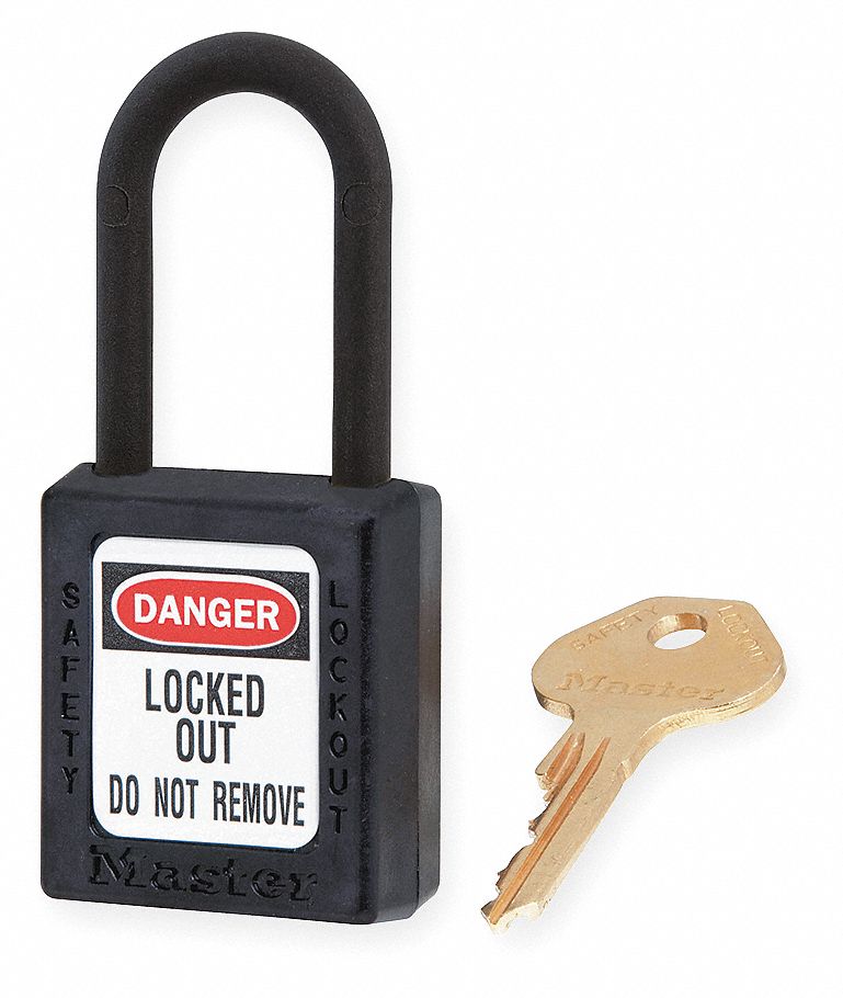 MASTER LOCK 406BLK Lockout Padlock,KD,Black,1-3/4"H 4EMZ5