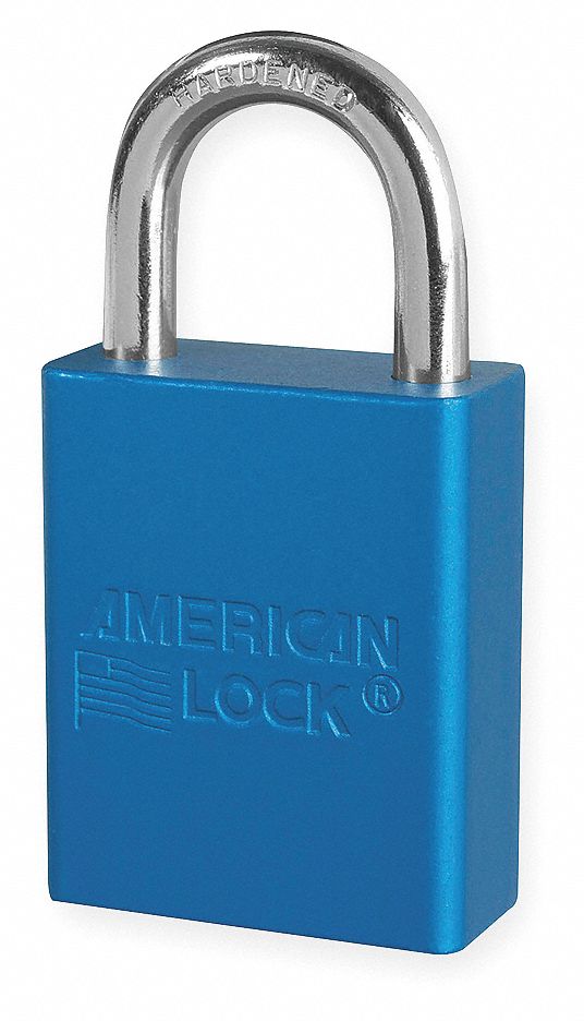 Lockout Padlock,KD,Blue,1/4 In. Dia.