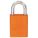 LOCKOUT PADLOCK, KEYED DIFFERENT, ALUMINUM, STANDARD BODY, BORON ALLOY, ORANGE