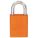 LOCKOUT PADLOCK, KEYED DIFFERENT, ALUMINUM, STANDARD BODY, BORON ALLOY, ORANGE