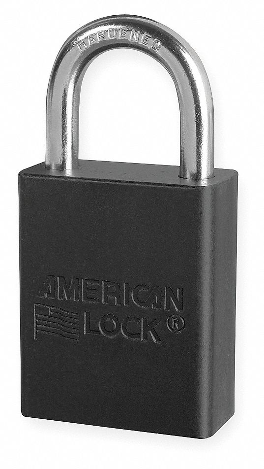 Lockout Padlock,KD,Black,1/4In. Dia.